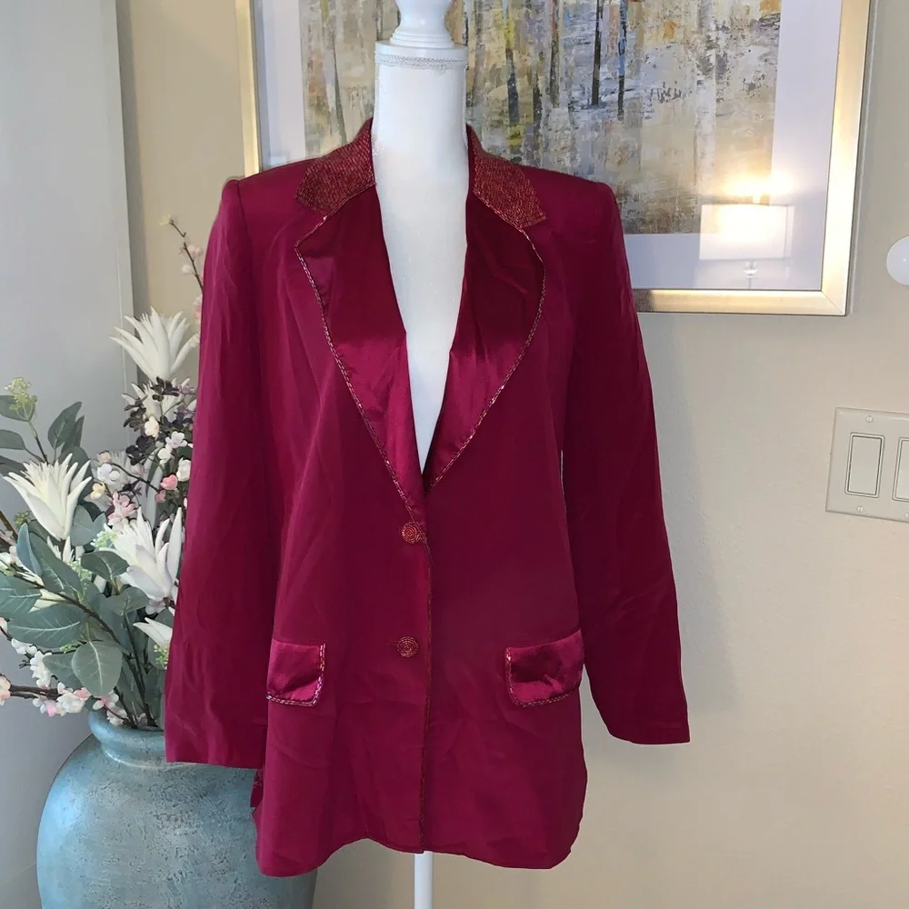 Diane Gilman 100% silk blazer/jacket - Picture 13 of 16